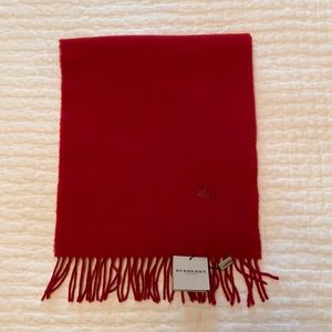 Burberry red wool scarf 60” x 12” unisex